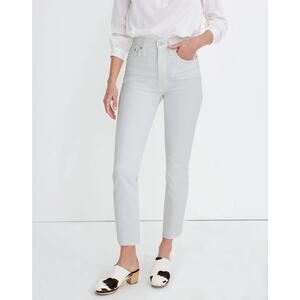 Madewell The Perfect Vintage Crop Jean Size 26 Tile White Style AJ193 Raw Hem